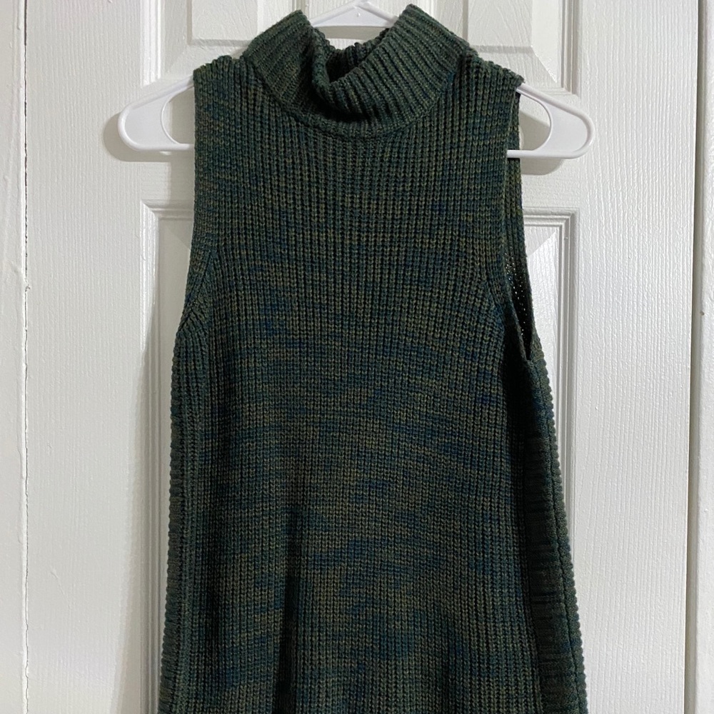 Blue-green turtleneck dress